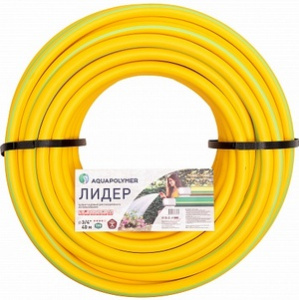 Шланг  поливочный ЛИДЕР ТЭП желтый 3/4 (6 бар)  бухта  40м AQUAPOLYMER