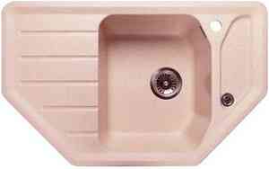 #Мойка  AL-04(126)  угловая  785 * 490  (чаша 335*410*185)    СВЕТЛО-РОЗОВАЯ 
