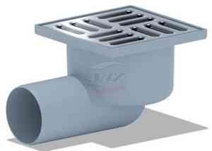 АНИ TQ5102 Трап гориз-ый нерег. с выпуском 50мм, с нерж. реш. 100х100 сухой