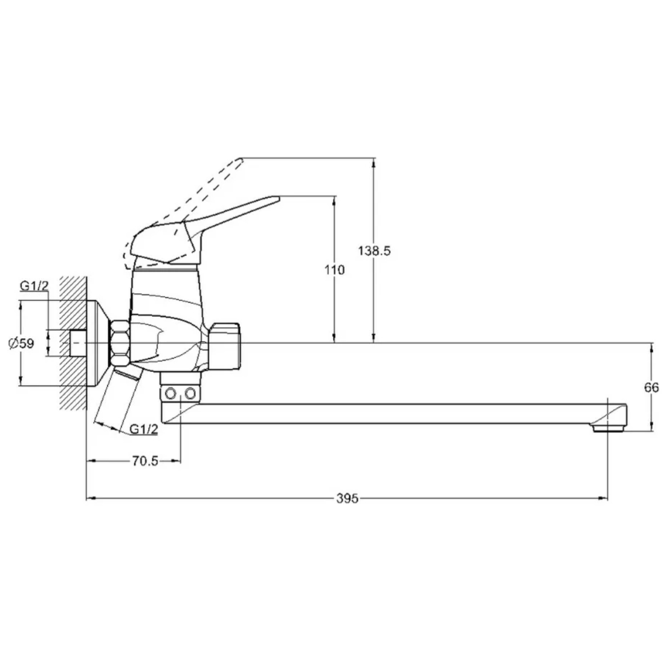 Смеситель для ванны G-Lauf KLO7-A149