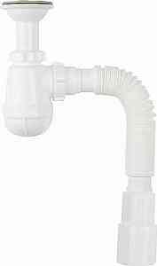 Aquant B0515-30-MR Сифон 1 1/2"х40, с удл.горл., реш. 70мм, гофра, 40х40/50 