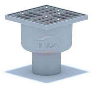 АНИ TQ5202 Трап верт-ый нерег. с выпуском 50мм, с нерж. реш. 100х100 сухой