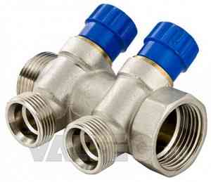 Коллектор с вентилями AQUALINK  3/4"х1/2"х2 вых. НР