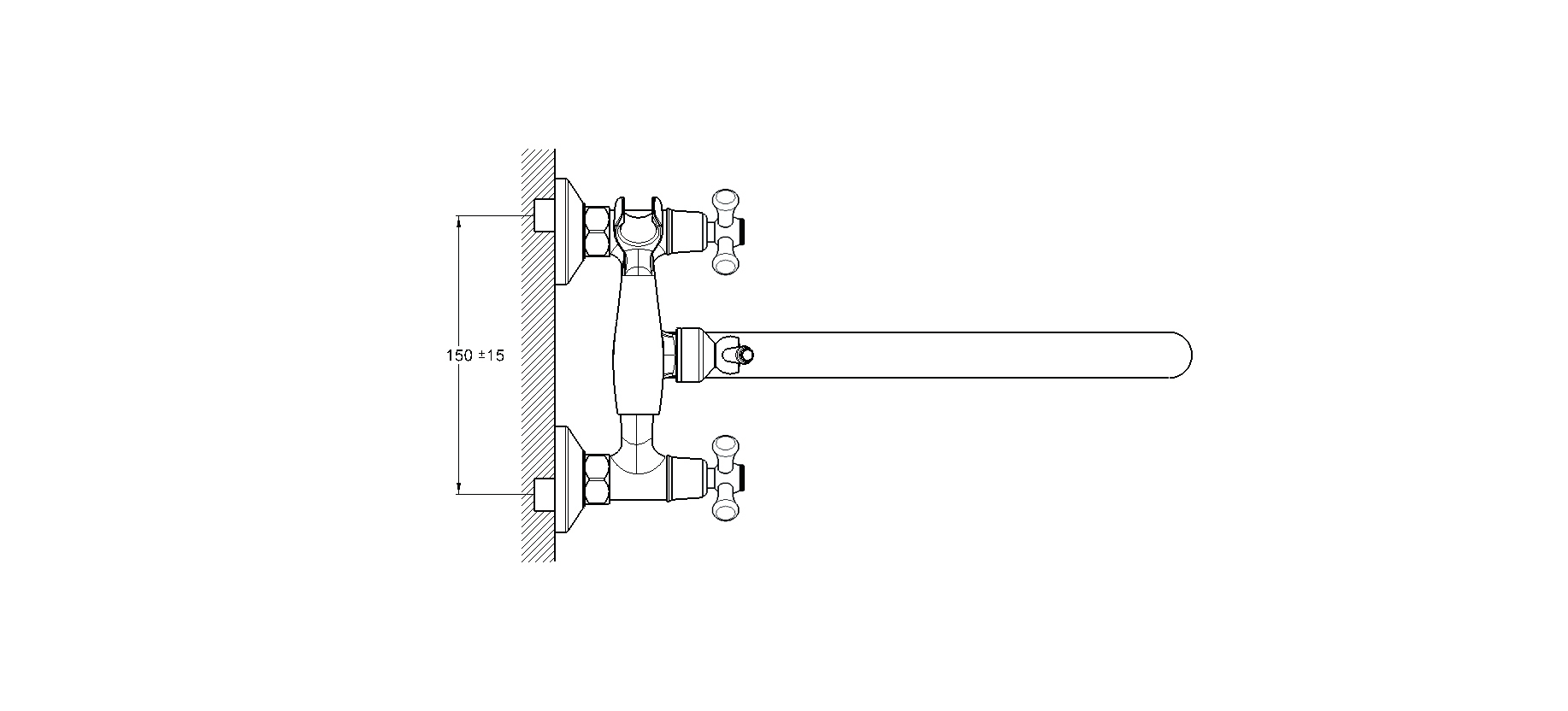 Смеситель для ванны G-Lauf QFR7-C827 двуручковый