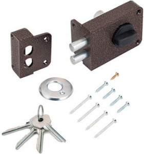 Замок накладной ЗН 1-3, 2 ригеля, корпус - металл (медь) MARLOK Россия