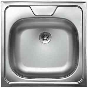 МОЙКА накладная 50*50 (0,4) (выпуск 1 1/2", глуб. чаши 10см, б/сифона) VLADIX  