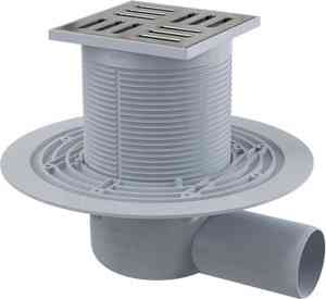 #Трап сливной APV101 105х105/50, бок/под, реш. нерж. сталь, гид-р мокрый "ALCAPLAST" Выводим из ассортимента!